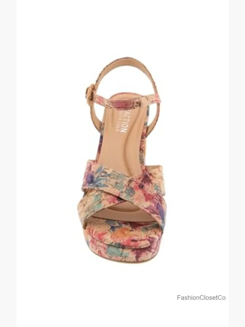 Platform Sandals with Block Heel and Ankle Strap